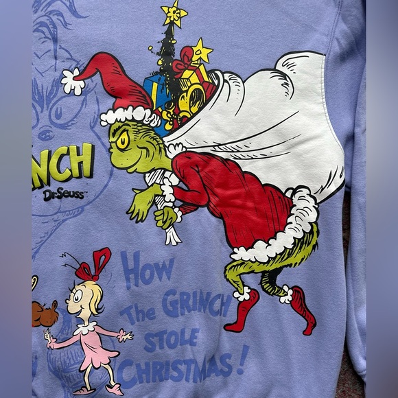 Dr Seuss The Grinch Christmas sweatshirt periwinkle xl Max the dog Cindy Lou Who - Picture 6 of 17